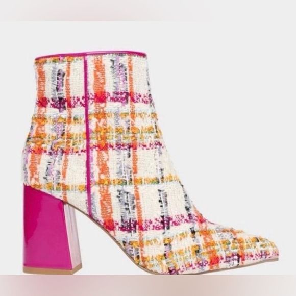 Betsey Johnson Shoes - Betsy Johnson Tweed Boots (pink)